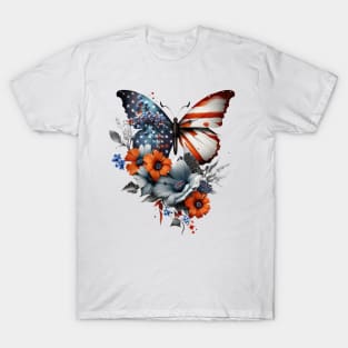 4th of July Floral Butterfly lover T-Shirt